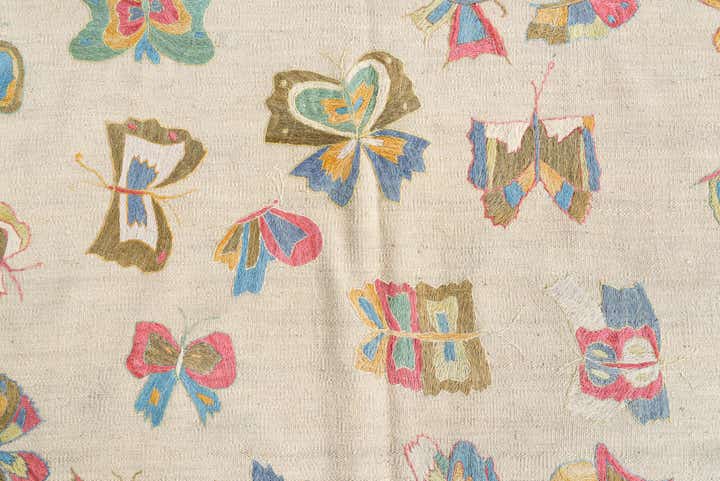 5' x 6' 4 Hand Woven Kilim Suzani Wool Rug