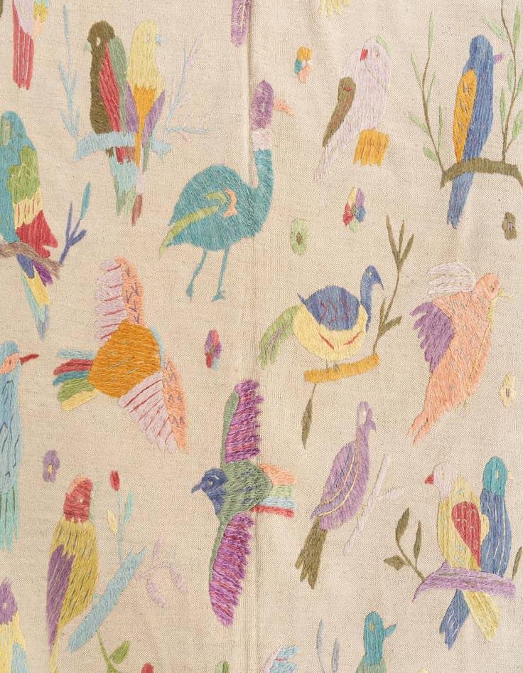 Detail image of 5' 2 x 6' 2  Hand Woven Kilim Suzani Wool Rug