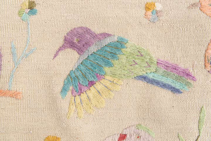 5' 2 x 6' 2 Hand Woven Kilim Suzani Wool Rug
