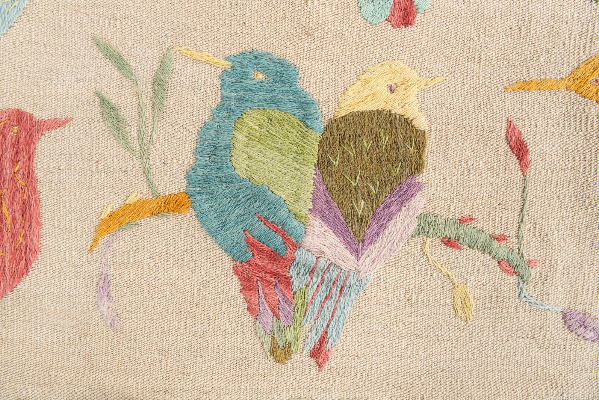 5' 2 x 6' 2 Hand Woven Kilim Suzani Wool Rug