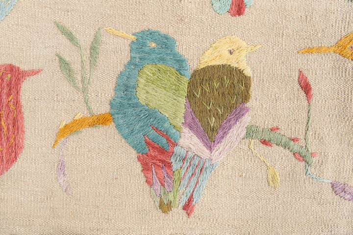 5' 2 x 6' 2 Hand Woven Kilim Suzani Wool Rug