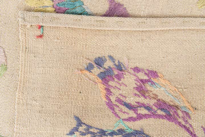 5' 2 x 6' 2 Hand Woven Kilim Suzani Wool Rug