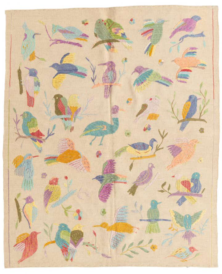 5' 2 x 6' 2 Hand Woven Kilim Suzani Wool Rug