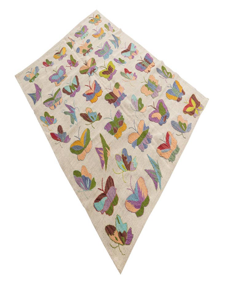 Detail image of 4' 7 x 6' 1  Hand Woven Kilim Suzani Wool Rug