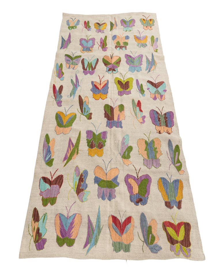 Detail image of 4' 7 x 6' 1  Hand Woven Kilim Suzani Wool Rug