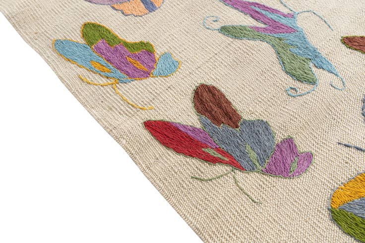 Detail image of 4' 7 x 6' 1 Hand Woven Kilim Suzani Wool Rug
