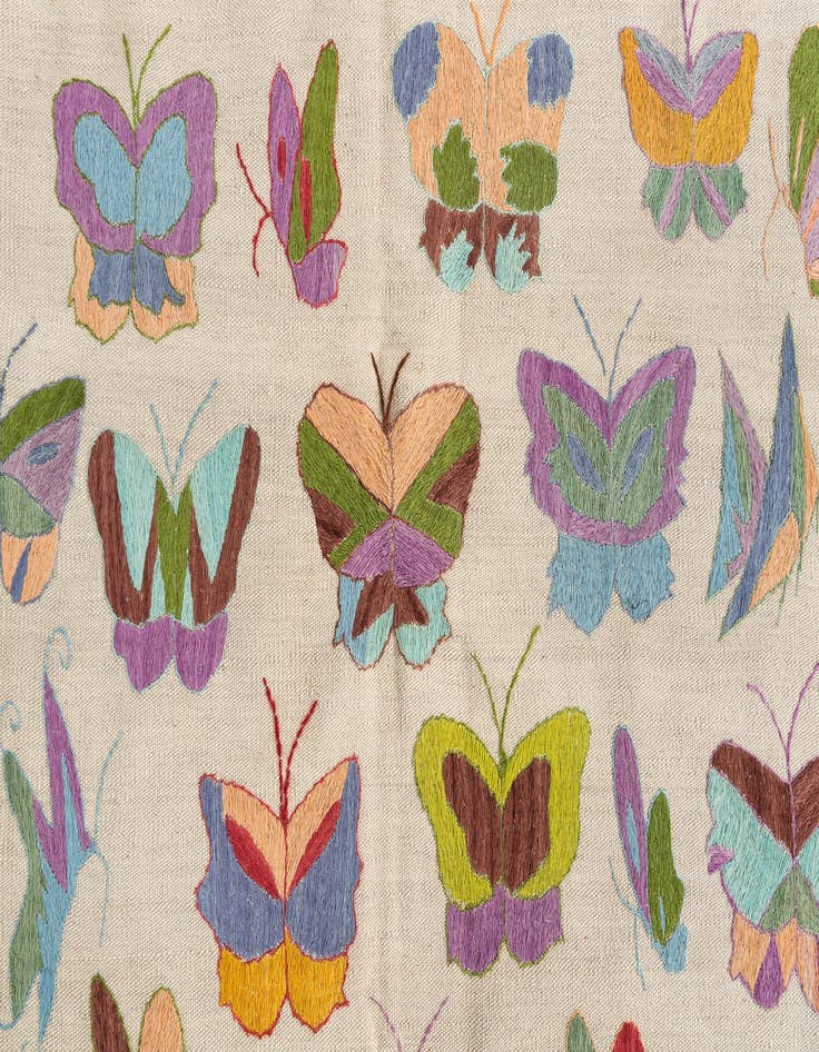 Detail image of 4' 7 x 6' 1  Hand Woven Kilim Suzani Wool Rug