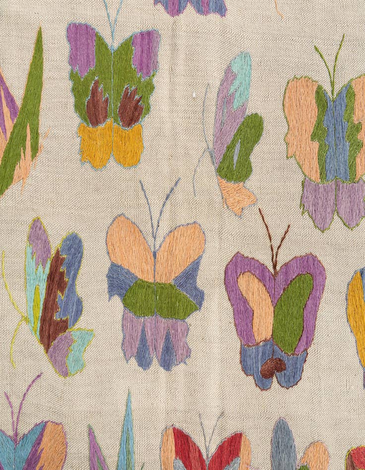 Detail image of 4' 7 x 6' 1  Hand Woven Kilim Suzani Wool Rug