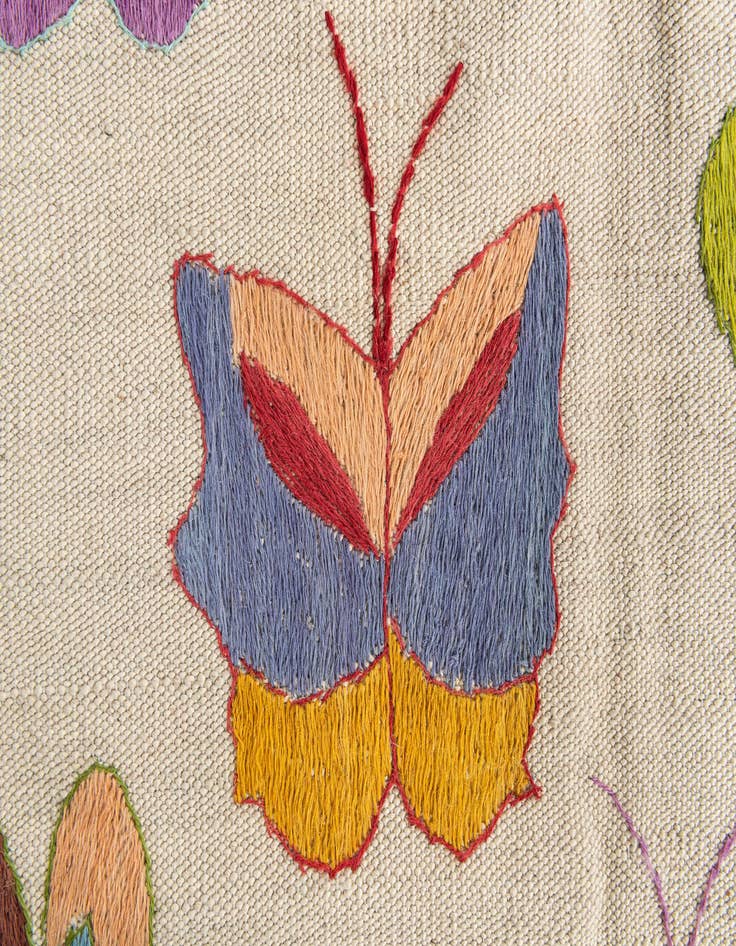 Detail image of 4' 7 x 6' 1  Hand Woven Kilim Suzani Wool Rug