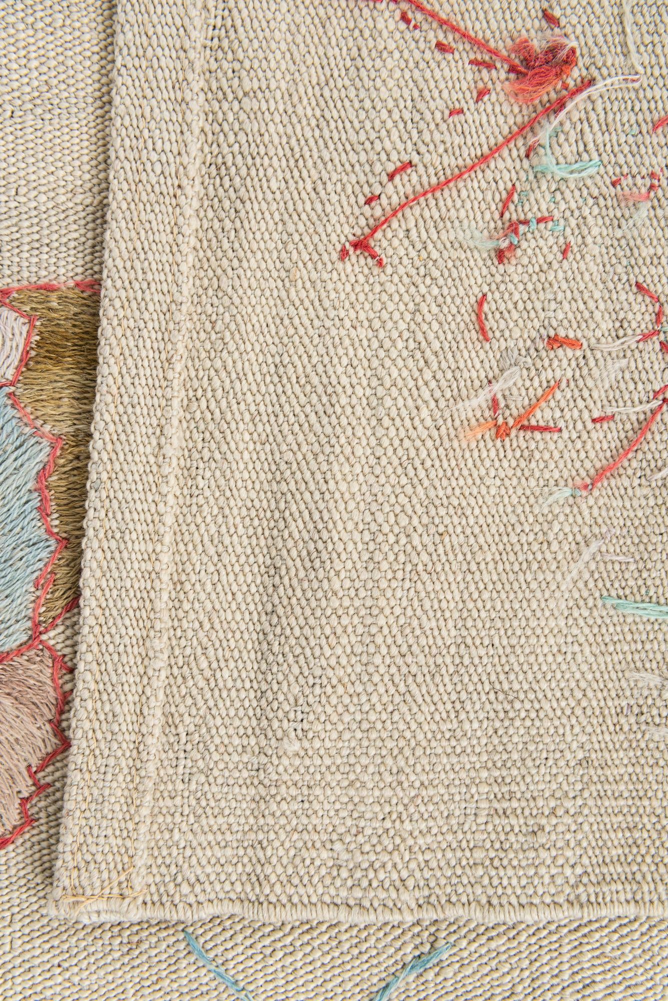 4' 3 x 5' 10 Hand Woven Kilim Suzani Wool Rug