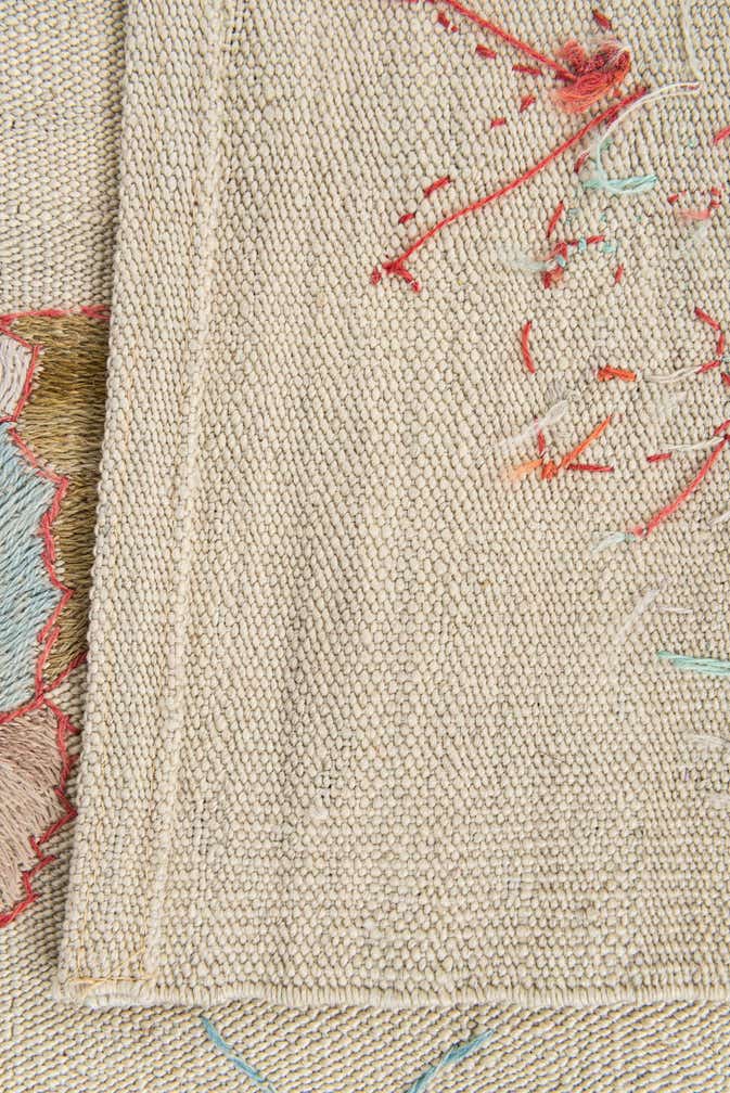 4' 3 x 5' 10 Hand Woven Kilim Suzani Wool Rug