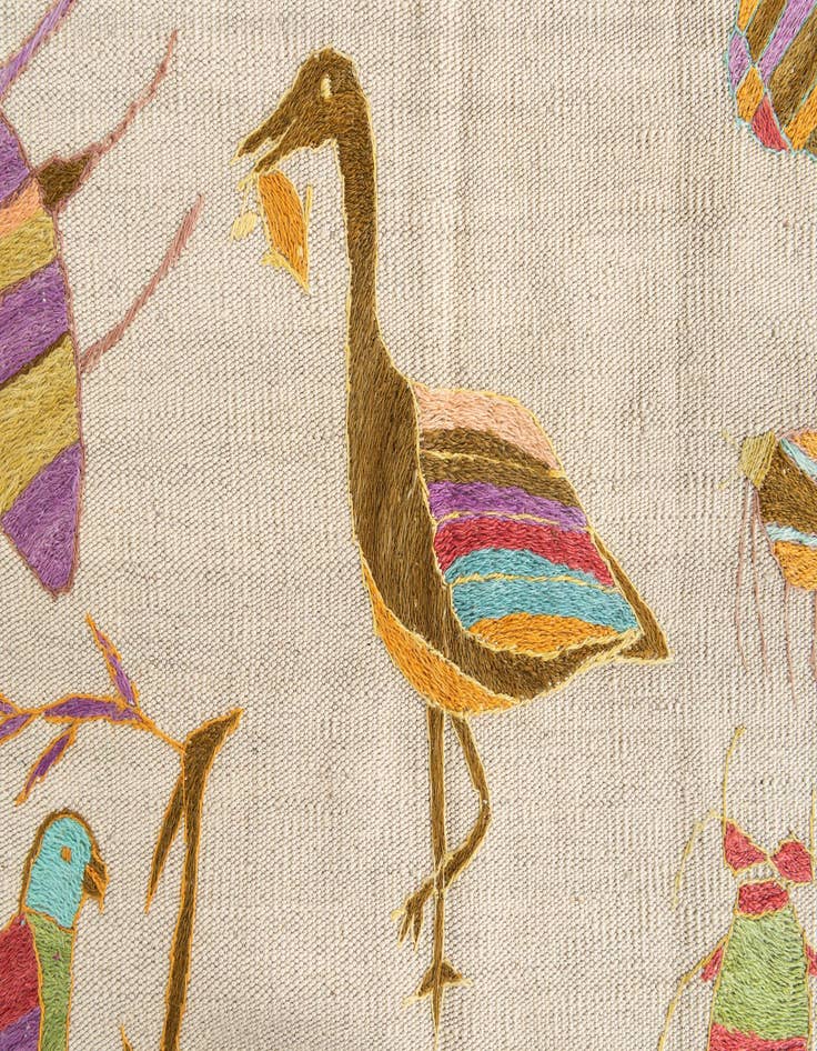 Detail image of 4' 2 x 5' 7  Hand Woven Kilim Suzani Wool Rug