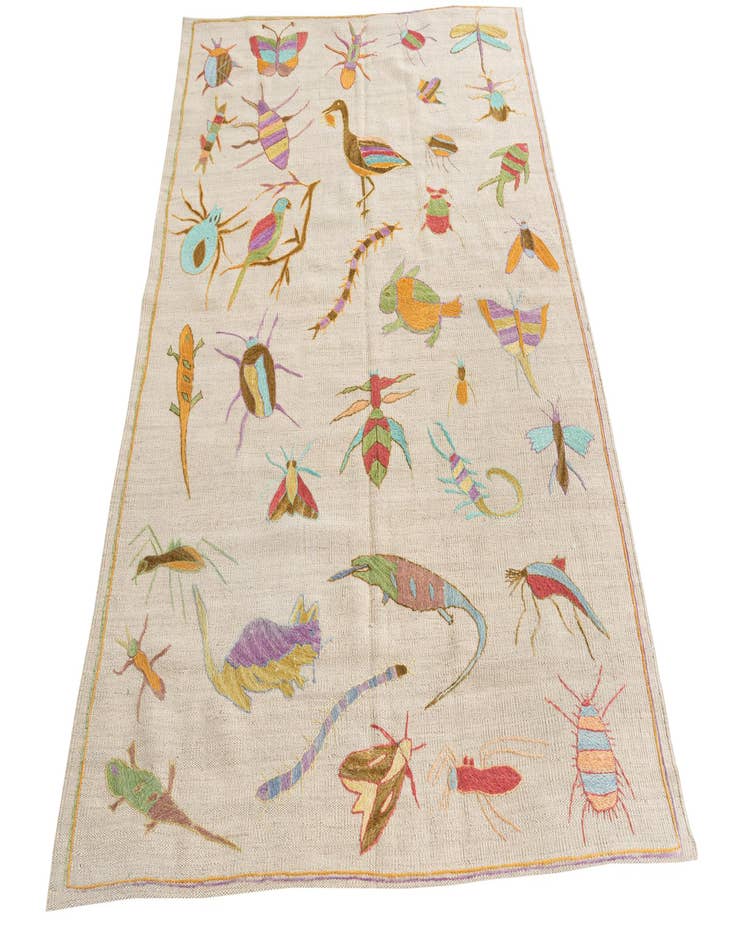 Detail image of 4' 2 x 5' 7  Hand Woven Kilim Suzani Wool Rug