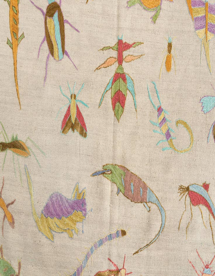 Detail image of 4' 2 x 5' 7  Hand Woven Kilim Suzani Wool Rug