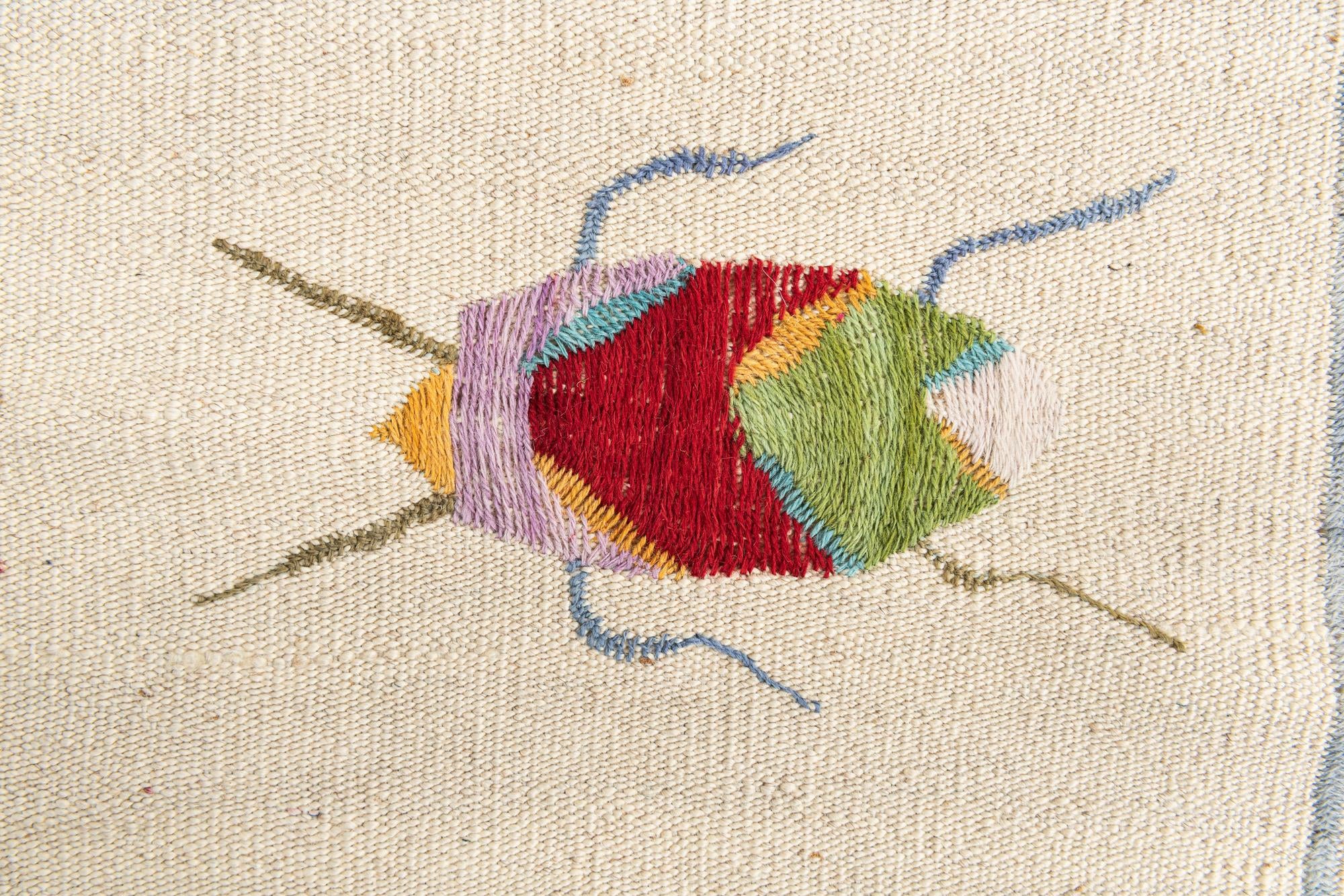 5' 1 x 6' 4 Hand Woven Kilim Suzani Wool Rug