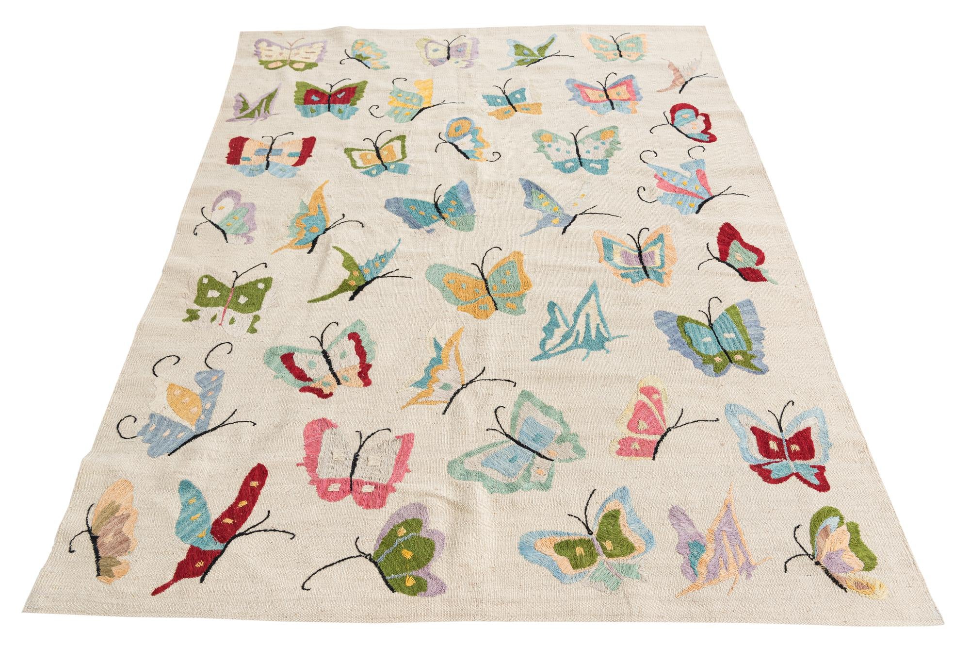 5' x 6' 3 Hand Woven Kilim Suzani Wool Rug