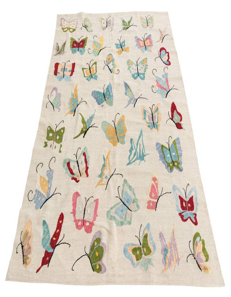 Detail image of 5' x 6' 3  Hand Woven Kilim Suzani Wool Rug