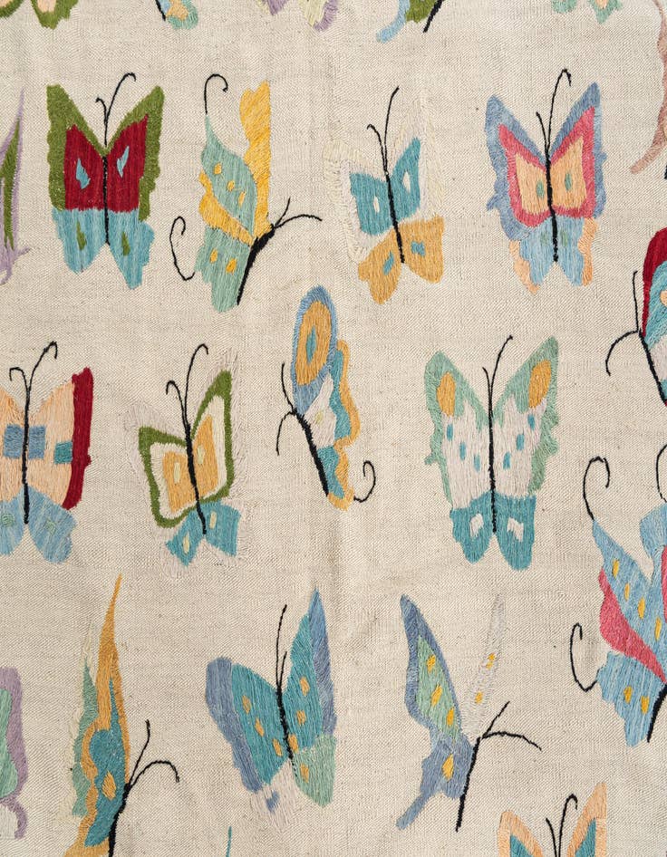 Detail image of 5' x 6' 3  Hand Woven Kilim Suzani Wool Rug