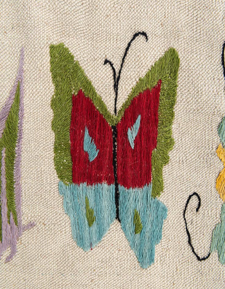 Detail image of 5' x 6' 3  Hand Woven Kilim Suzani Wool Rug