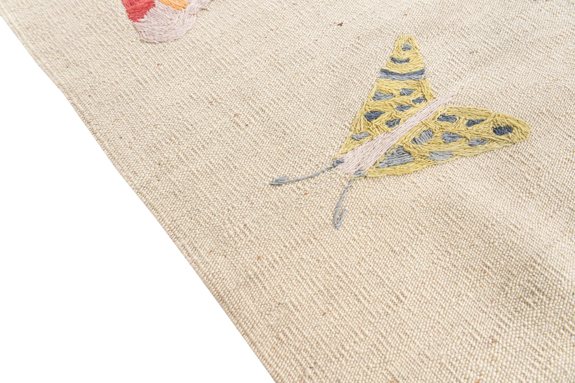 5' 4 x 6' Hand Woven Kilim Suzani Wool Rug