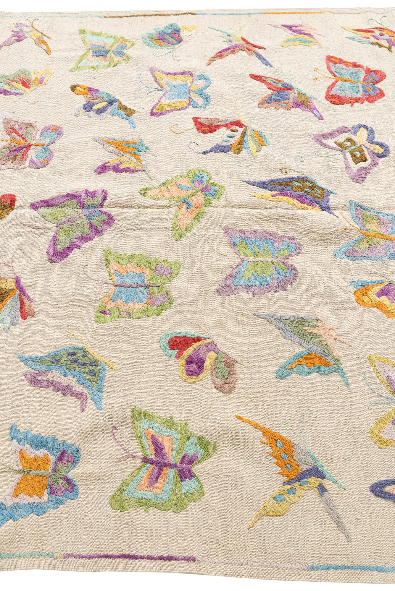 5' 5 x 6' Hand Woven Kilim Suzani Wool Rug