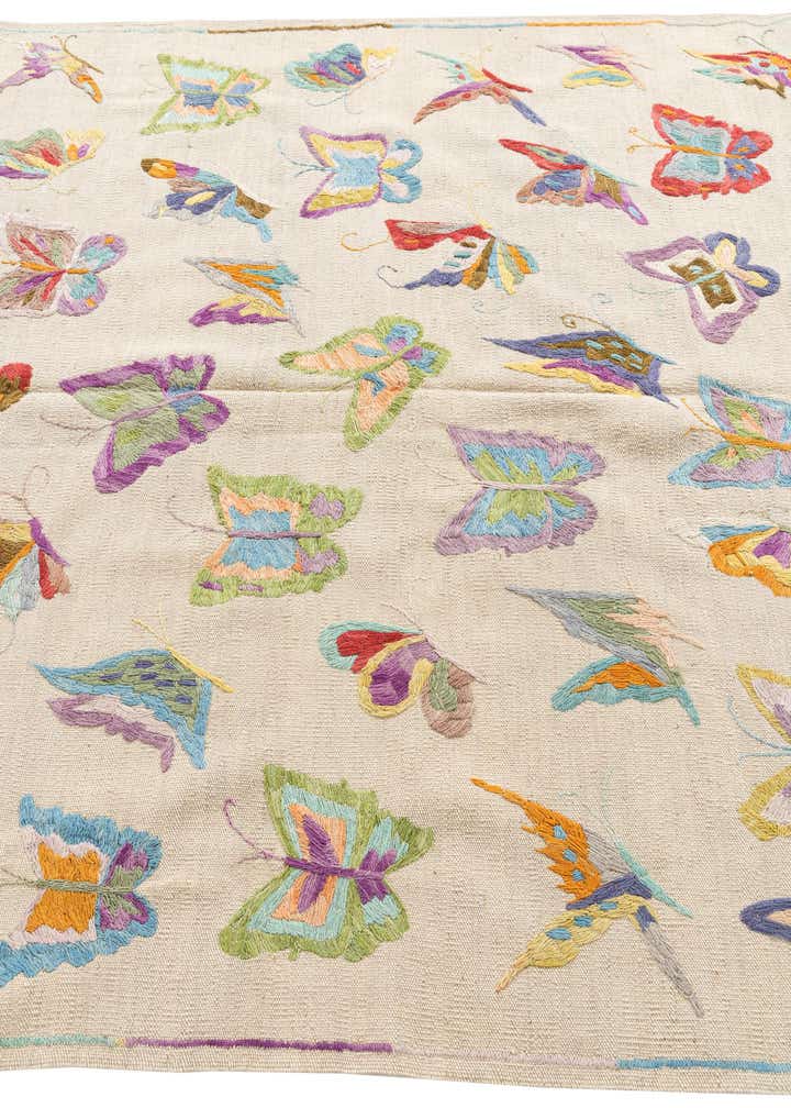 5' 5 x 6' Hand Woven Kilim Suzani Wool Rug