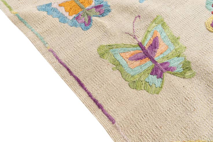 Detail image of 5' 5 x 6' Hand Woven Kilim Suzani Wool Rug