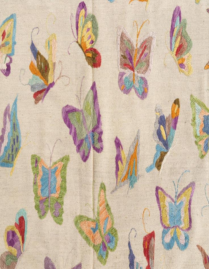 Detail image of 5' 5 x 6'  Hand Woven Kilim Suzani Wool Rug