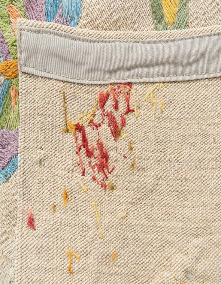 Detail image of 5' 5 x 6'  Hand Woven Kilim Suzani Wool Rug