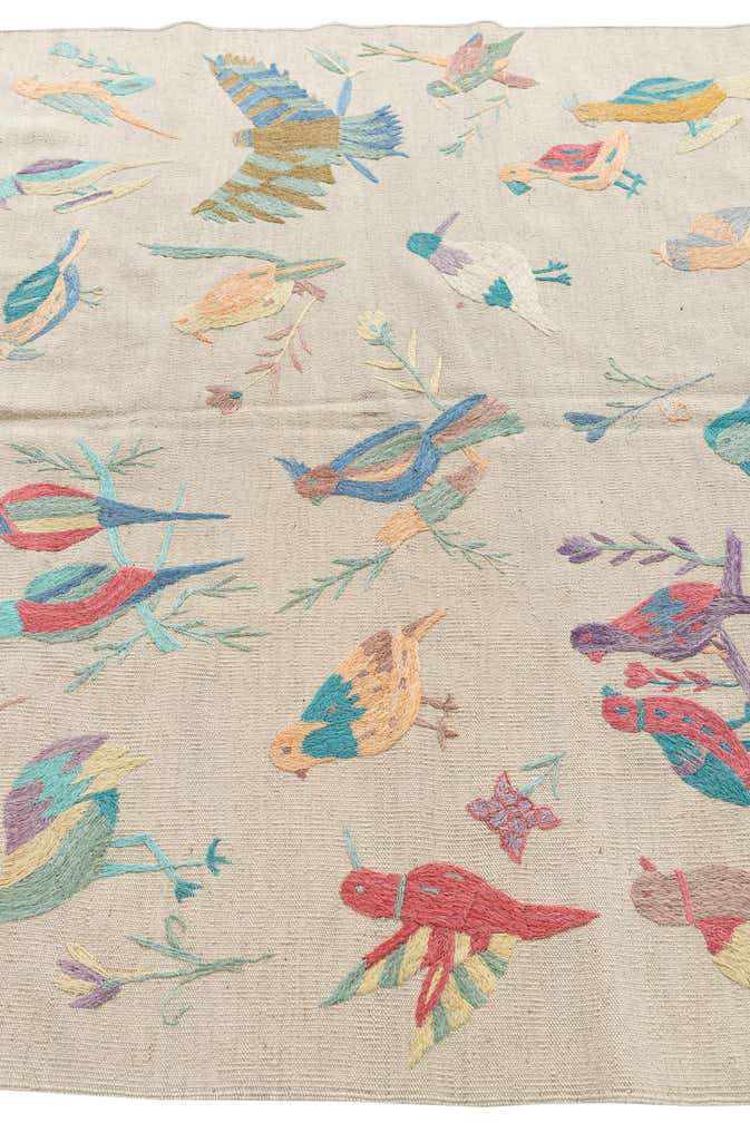 5' 2 x 6' 2 Hand Woven Kilim Suzani Wool Rug