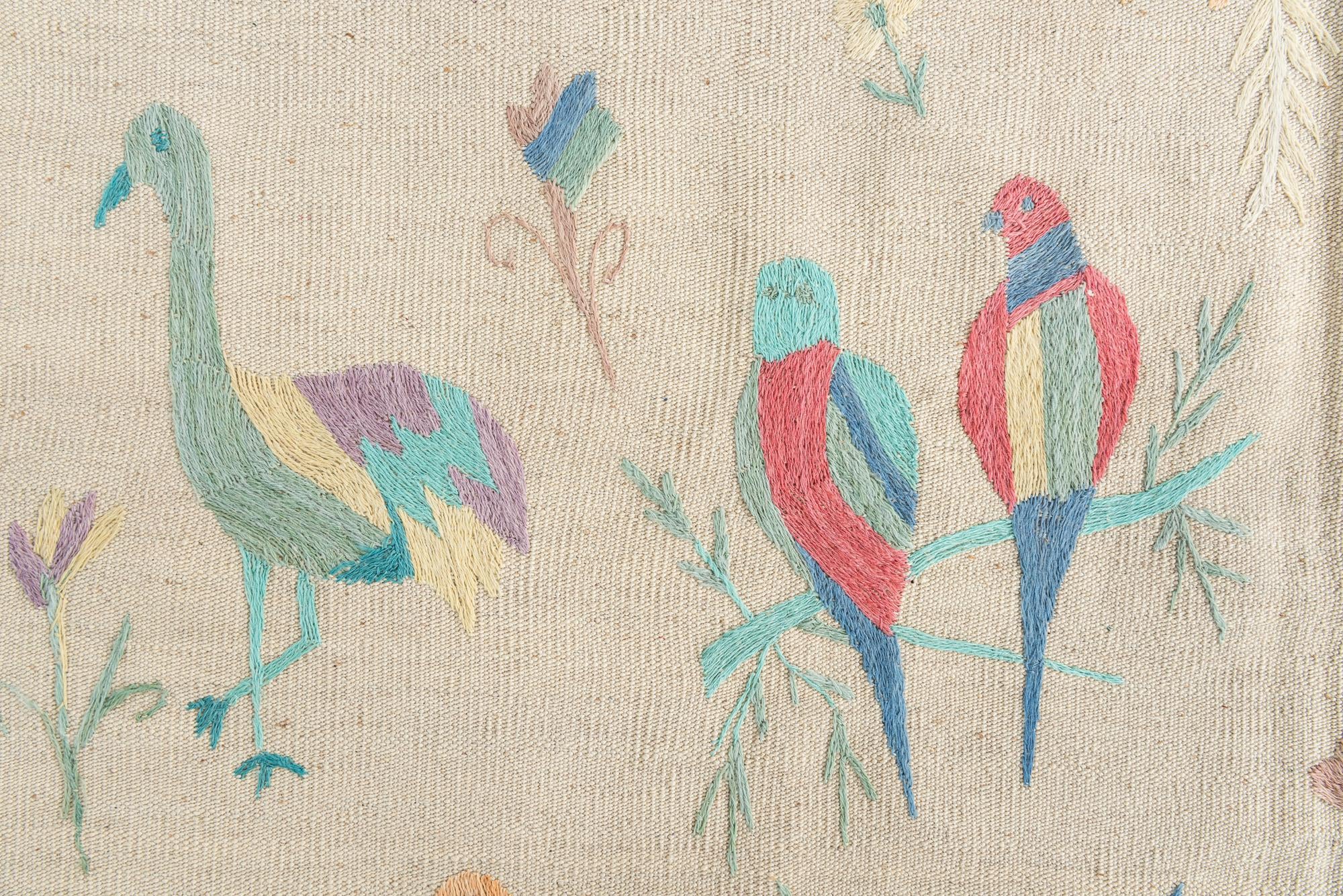 5' 2 x 6' 2 Hand Woven Kilim Suzani Wool Rug