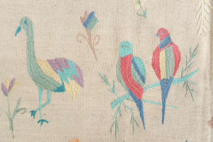 5' 2 x 6' 2 Hand Woven Kilim Suzani Wool Rug
