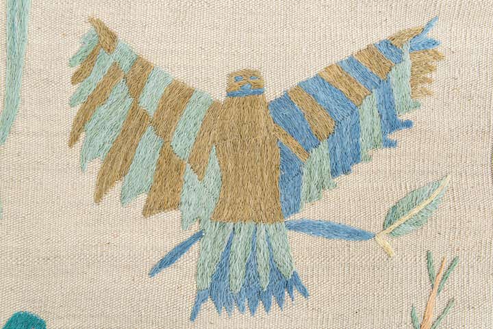 5' 2 x 6' 2 Hand Woven Kilim Suzani Wool Rug