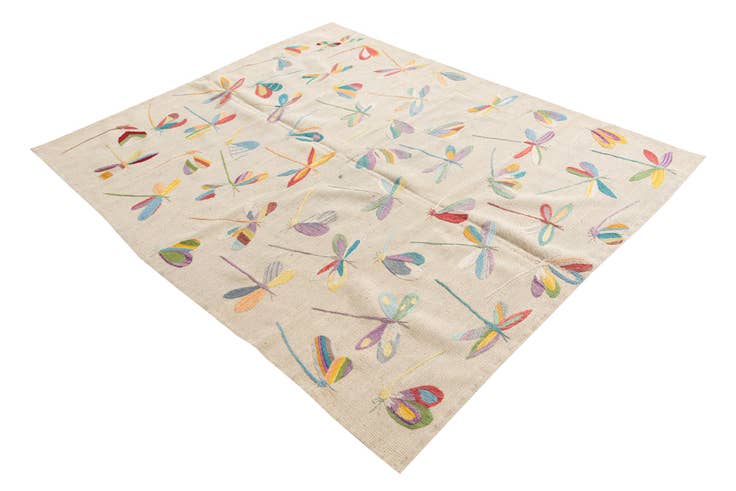 Detail image of 5' 1 x 6' 2 Hand Woven Kilim Suzani Wool Rug