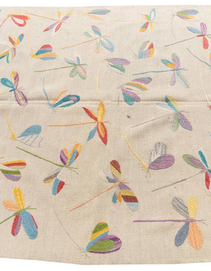 Detail image of 5' 1 x 6' 2  Hand Woven Kilim Suzani Wool Rug