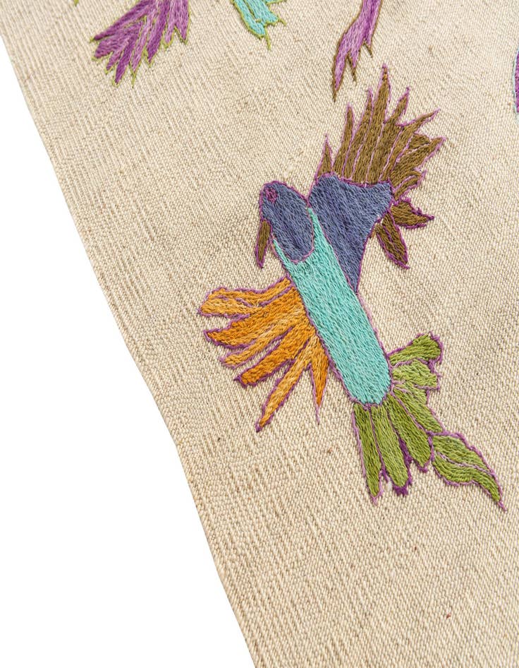 Detail image of 5' 1 x 6' 6 Hand Woven Kilim Suzani Wool Rug