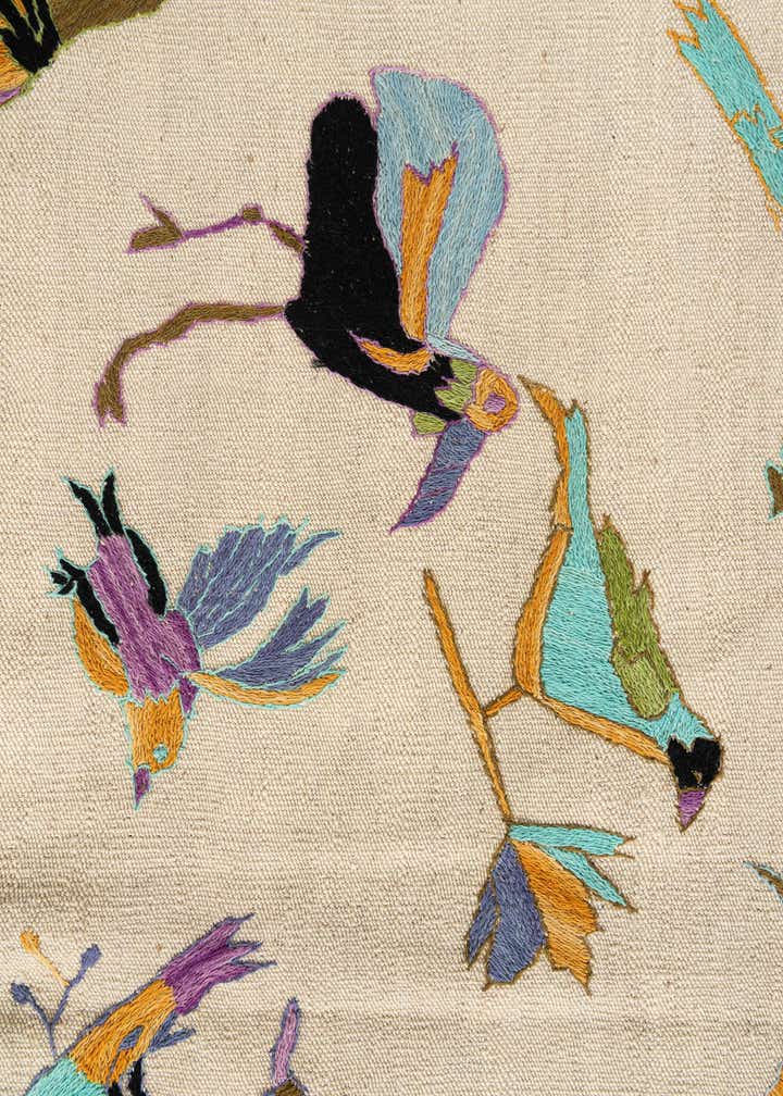 5' 1 x 6' 6 Hand Woven Kilim Suzani Wool Rug