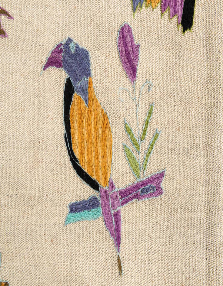 Detail image of 5' 1 x 6' 6  Hand Woven Kilim Suzani Wool Rug