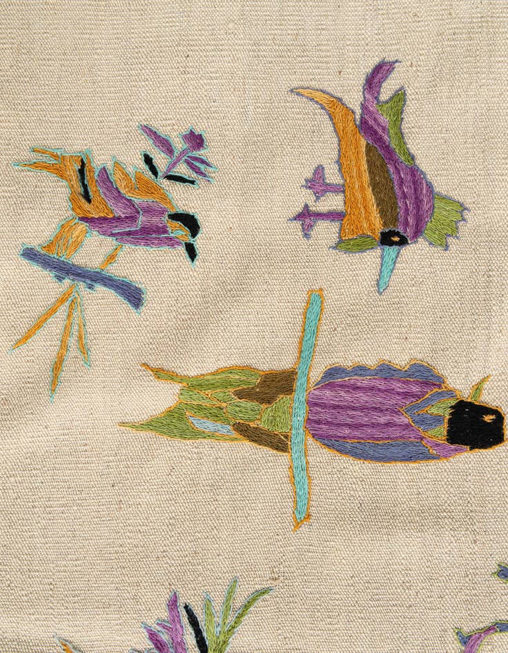 Detail image of 5' 1 x 6' 6  Hand Woven Kilim Suzani Wool Rug