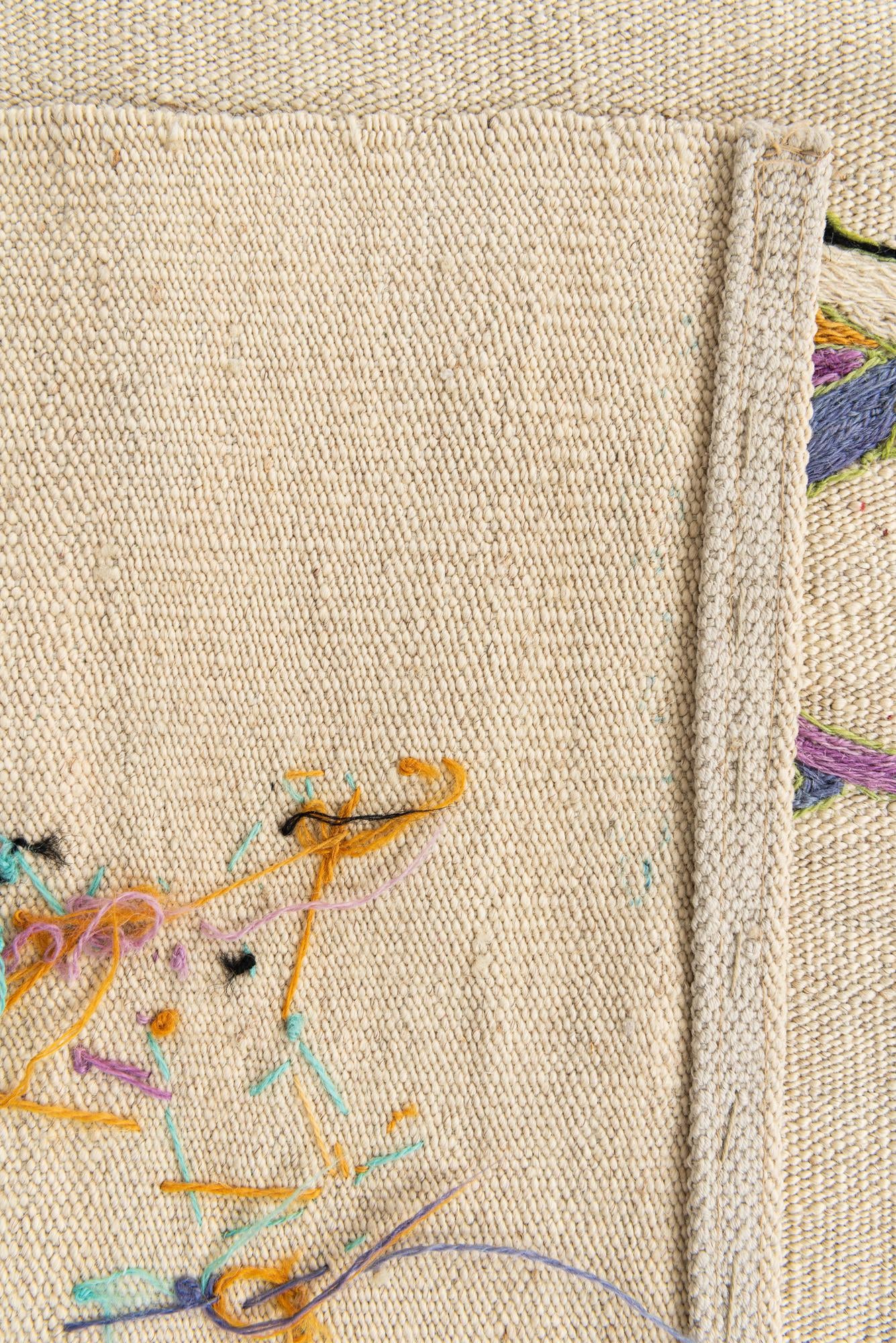 5' 1 x 6' 6 Hand Woven Kilim Suzani Wool Rug