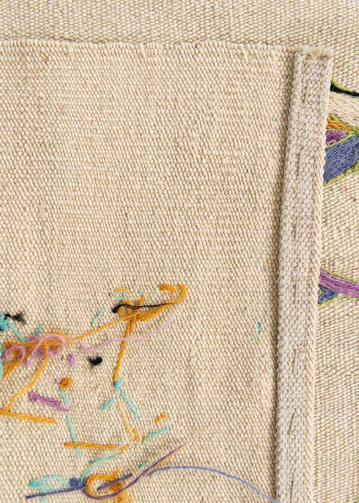 5' 1 x 6' 6 Hand Woven Kilim Suzani Wool Rug