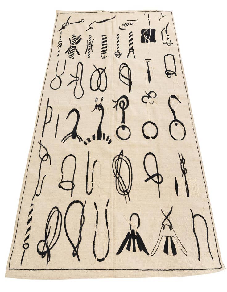 Detail image of 5' 1 x 6' 2  Hand Woven Kilim Suzani Wool Rug