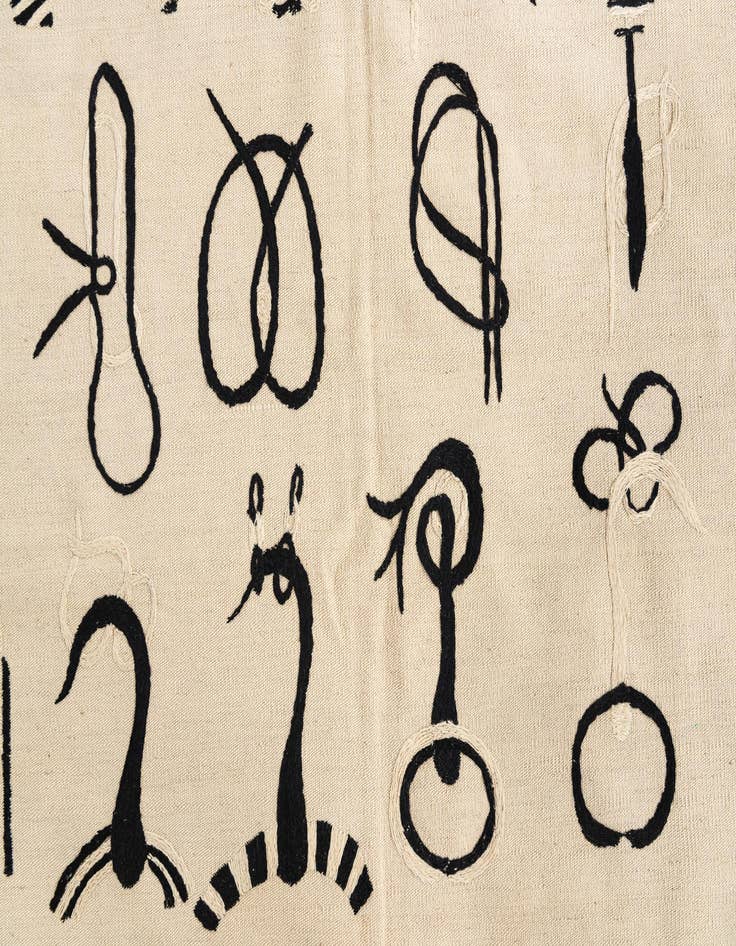 Detail image of 5' 1 x 6' 2  Hand Woven Kilim Suzani Wool Rug