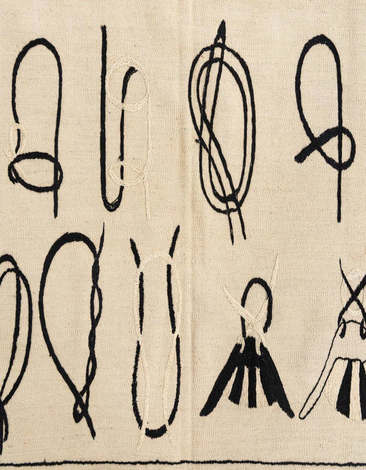 Detail image of 5' 1 x 6' 2  Hand Woven Kilim Suzani Wool Rug