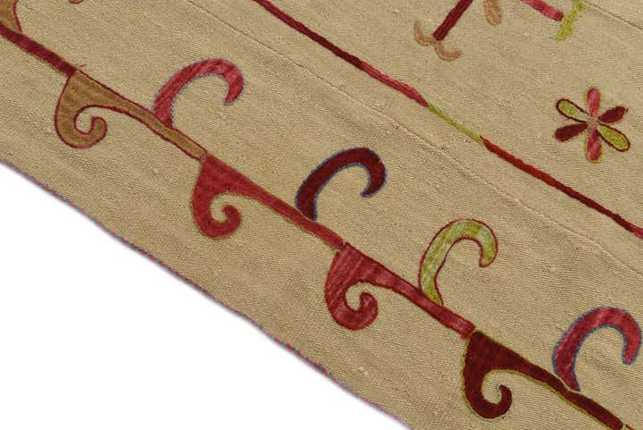 5' 7 x 7' 8 Hand Woven Kilim Suzani Wool Rug