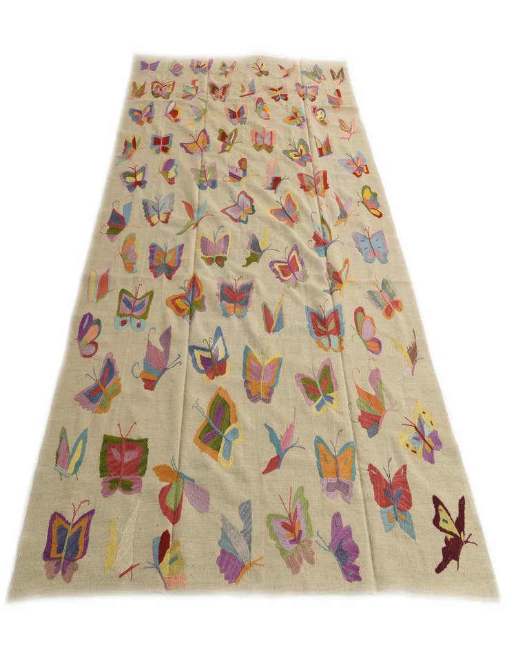 Detail image of 6' 7 x 9' 2  Hand Woven Kilim Suzani Wool Rug