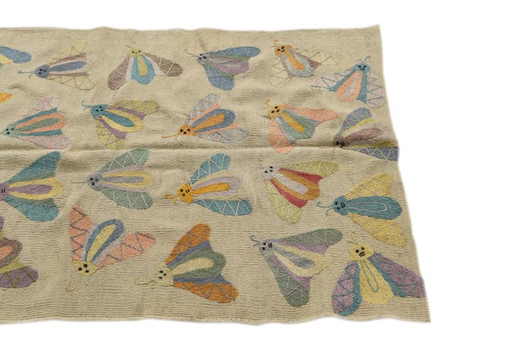 Detail image of 3' x 4' 8 Hand Woven Kilim Suzani Wool Rug