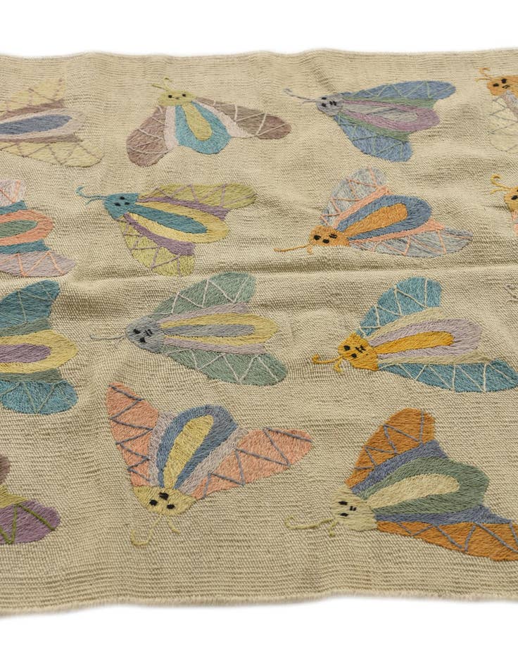 Detail image of 3' x 4' 8 Hand Woven Kilim Suzani Wool Rug