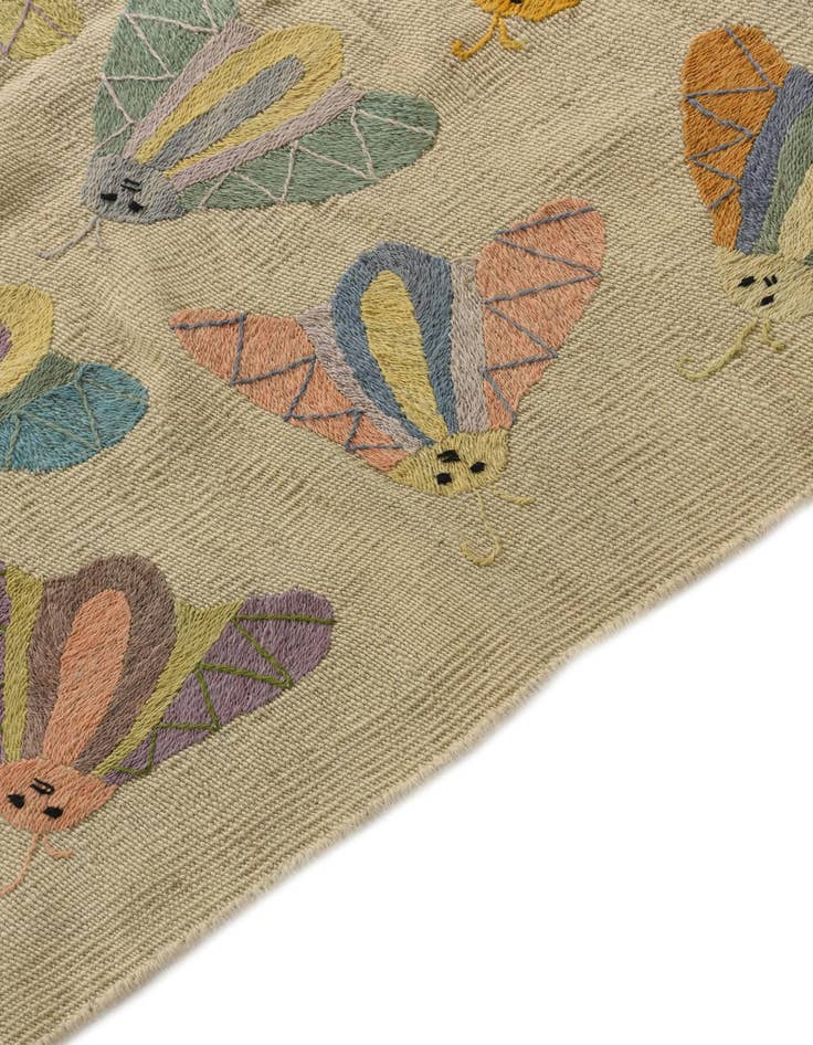 Detail image of 3' x 4' 8 Hand Woven Kilim Suzani Wool Rug