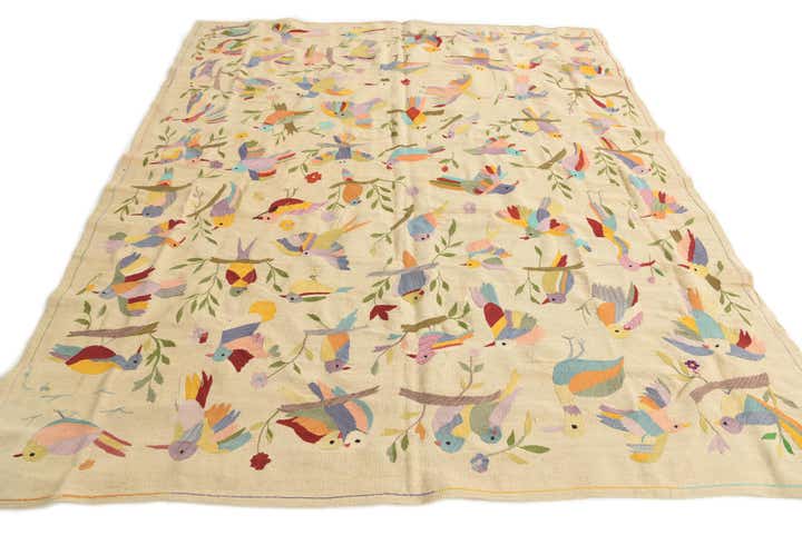 7' 6 x 9' 3 Hand Woven Kilim Suzani Wool Rug